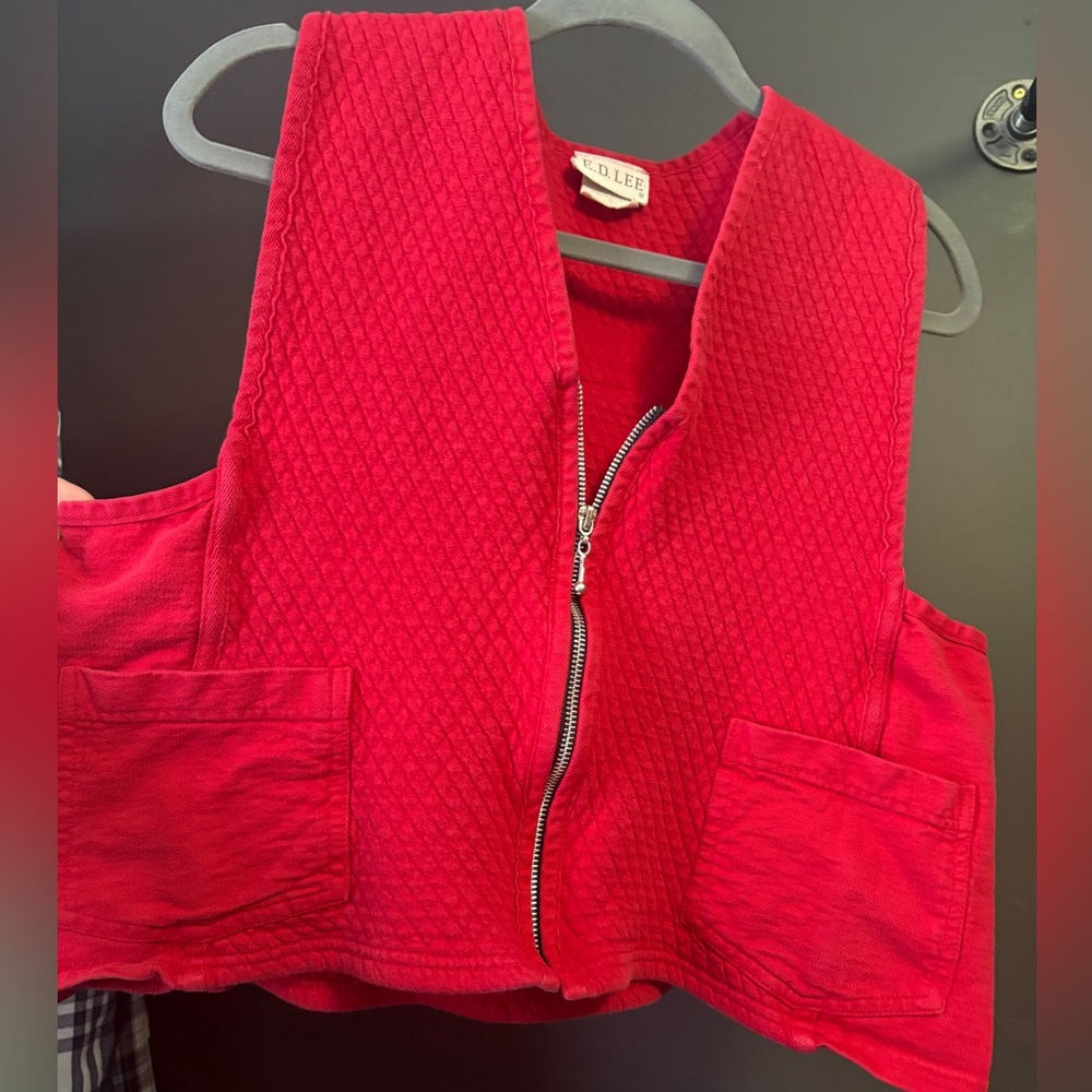 Vintage E.D. Lee Red Quilted Vest